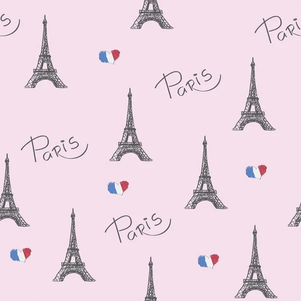 "Oblíbené Paříže". Vektorové ilustrace s obrazem Eiffem — Stockový vektor