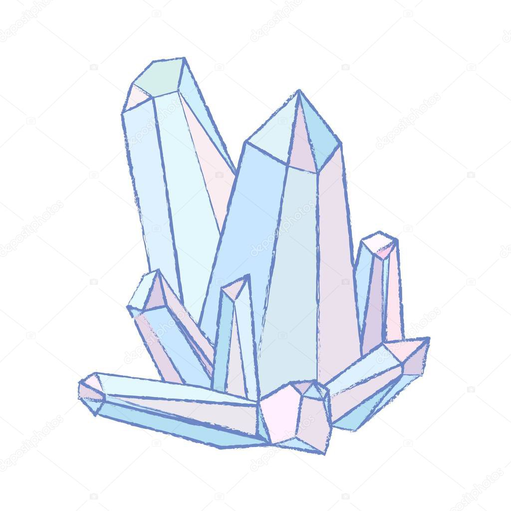 Abstract Crystals. Sketch. Vector illustration for your design. 