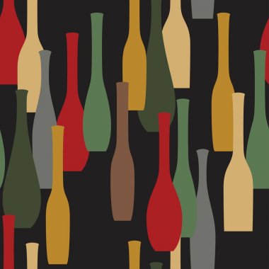 Şişe ile renkli seamless modeli. Vektör çizim