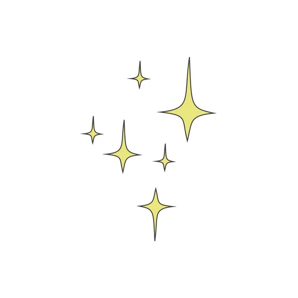 Gula fyra spetsar stjärnor på en vit bakgrund. Vektor illustration — Stock vektor