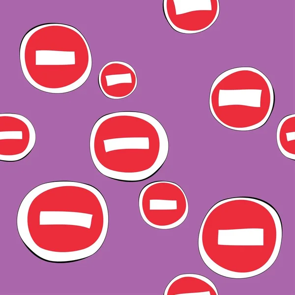 "Pas d'entrée "modèle de panneau de signalisation répéter sans couture sur un backgr rose — Image vectorielle