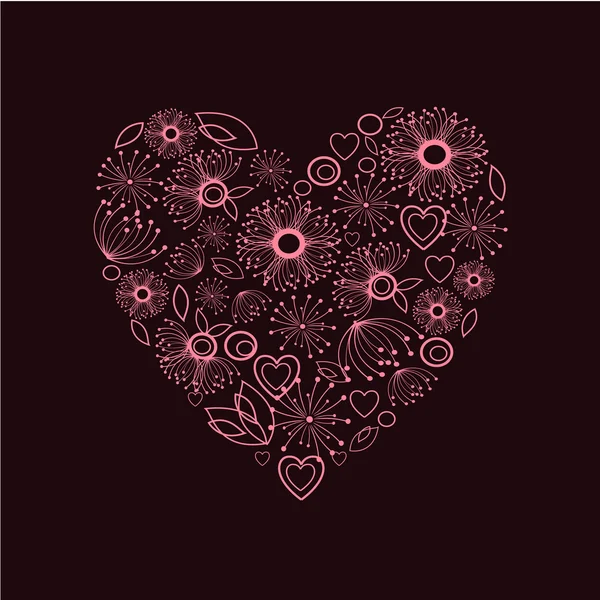 Pink decorative vector beautiful hearts — Stock Vector