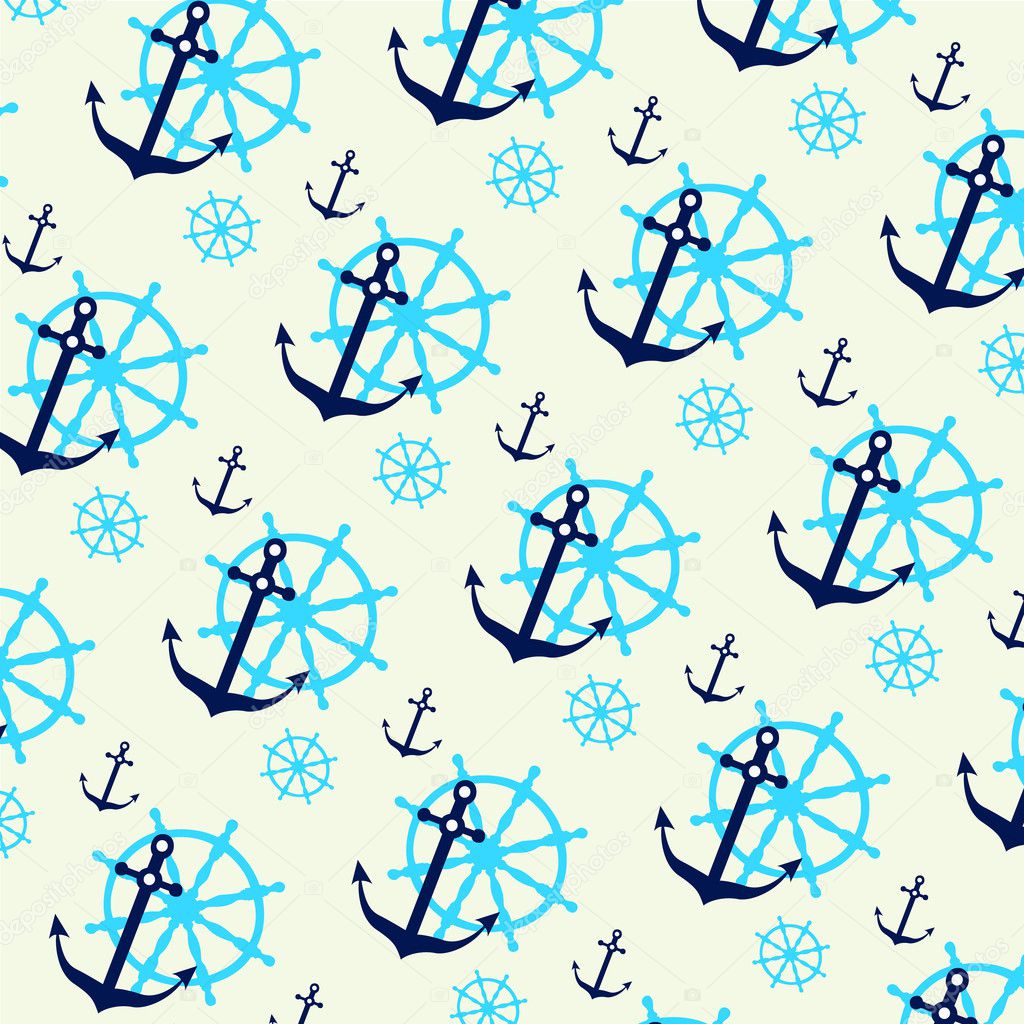 Seamless vector pattern with anchors.