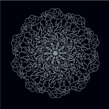 Beyaz daire dantel süs. Vektör çizim, süs arka plan