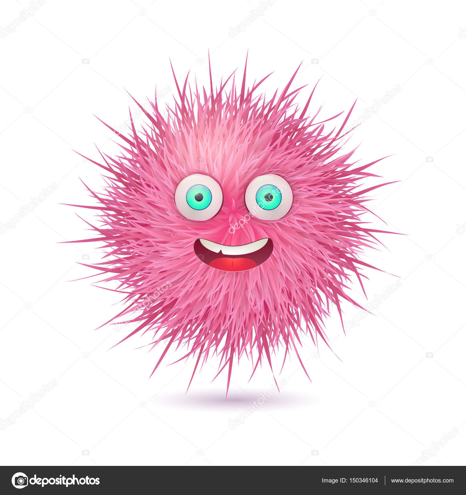 Cute pink fluffy monster. Vector illustration Stock Vector by ©kay_mosk