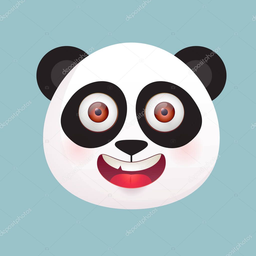 Cute giant panda head. Vector character illustration.