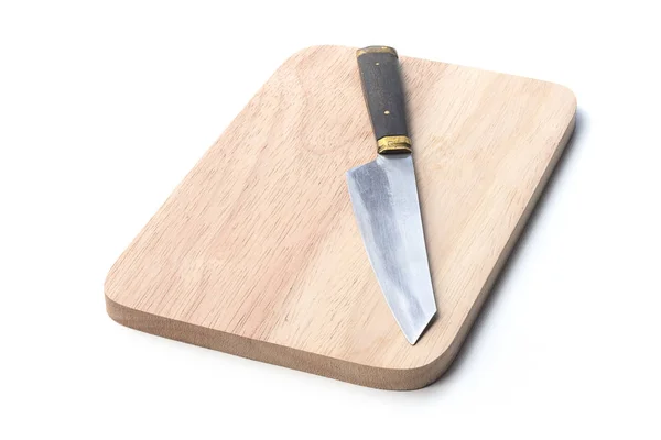 Couteau sur plaque de bois — Photo