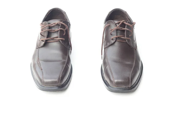 Koyu kahverengi deri Erkek Ayakkabı — Stok fotoğraf