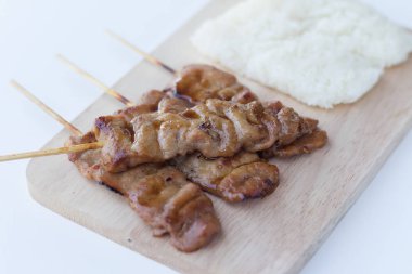 Asya tarzı yapışkan pirinç ızgara domuz