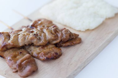 Asya tarzı yapışkan pirinç ızgara domuz