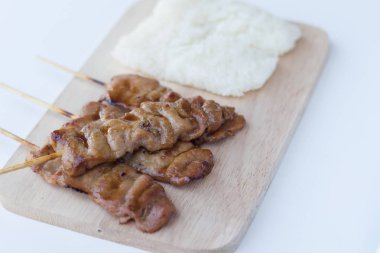 Asya tarzı yapışkan pirinç ızgara domuz