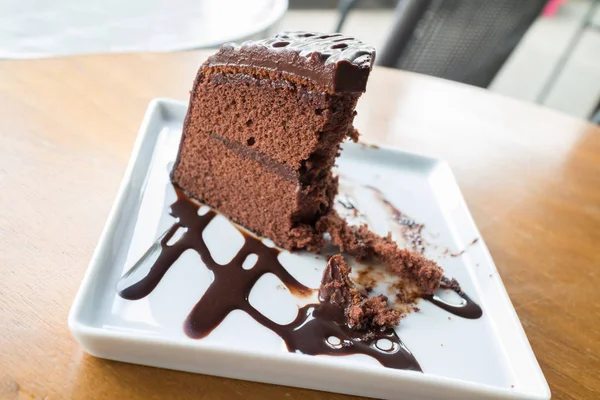 Шоколадный торт с горячим шоколадом — стоковое фото