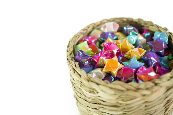 kağıt kat renkli Noel ahşap sepet içinde yıldız