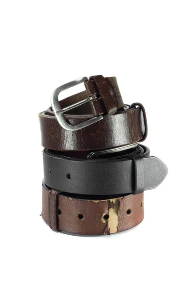 Cinturón o cinturón negro de los hombres aislado — Foto de Stock