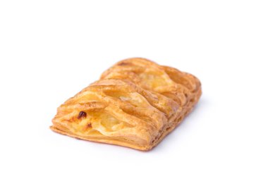 beyaz arka plan üzerinde izole gevrek ananas pasta yakın