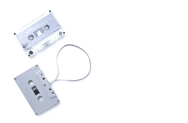 Vintage cassette tape isolated on white background — Stock Photo, Image