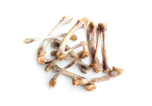 흰색 배경에 고립 된 닭 뼈 튀김 스톡 사진