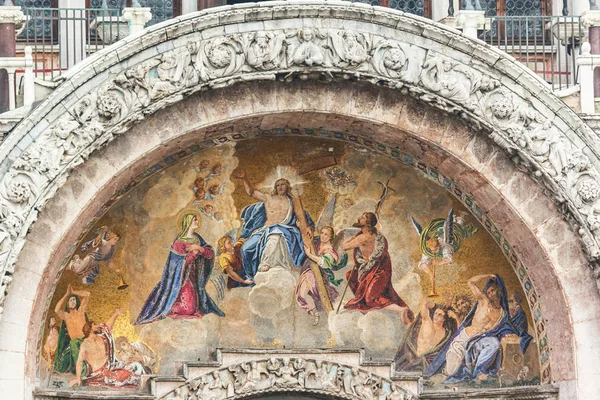 Detail van de basiliek van San Marco in Venetië, Italië. Stockfoto