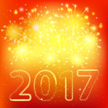Mutlu yeni yıl 2017 için Fireworks