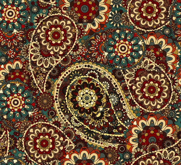 Muestra de pañuelo de seda de patrón paisley tradicional. Concepto de regalos y regalos de tela oriental — Vector de stock