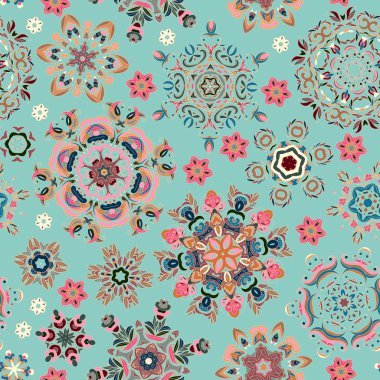 Kusursuz desen. Klasik dekoratif elementler. El çizimi arka plan. İslam, Arapça, Hintçe, sedir motifleri. Kumaş ya da kağıda yazdırmak için mükemmel.