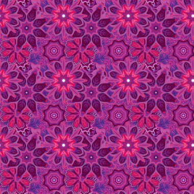 Sorunsuz elle çizilmiş mandala desen. Vintage dekoratif öğeler. Farklı Menekşe renk tonu arka plan. Islam, Arapça, Hint, Türk, Osmanlı motifleri. Kumaş ya da kağıt üzerine baskı için mükemmel. Vektör