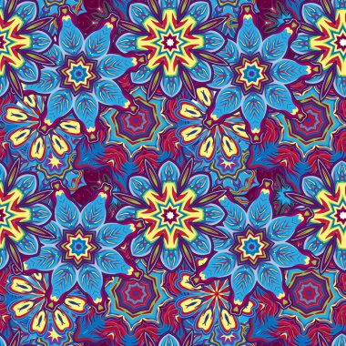 Sorunsuz elle çizilmiş mandala desen. Vintage dekoratif öğeler. Farklı Menekşe renk tonu arka plan. Islam, Arapça, Hint, Türk, Osmanlı motifleri. Kumaş ya da kağıt üzerine baskı için mükemmel. Vektör