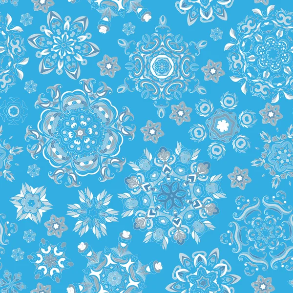 Motif christmass sans couture, flocons de neige sur un fond clair — Image vectorielle