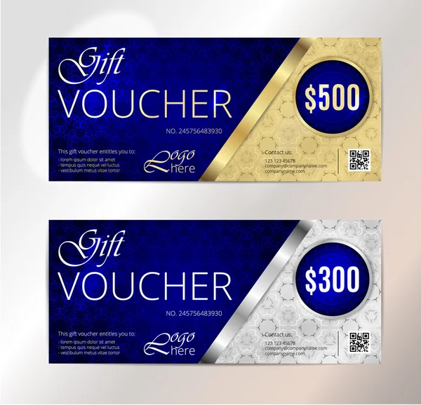 Gold Vip Club Card. Voucher lub bon upominkowy szablonu. — Wektor stockowy