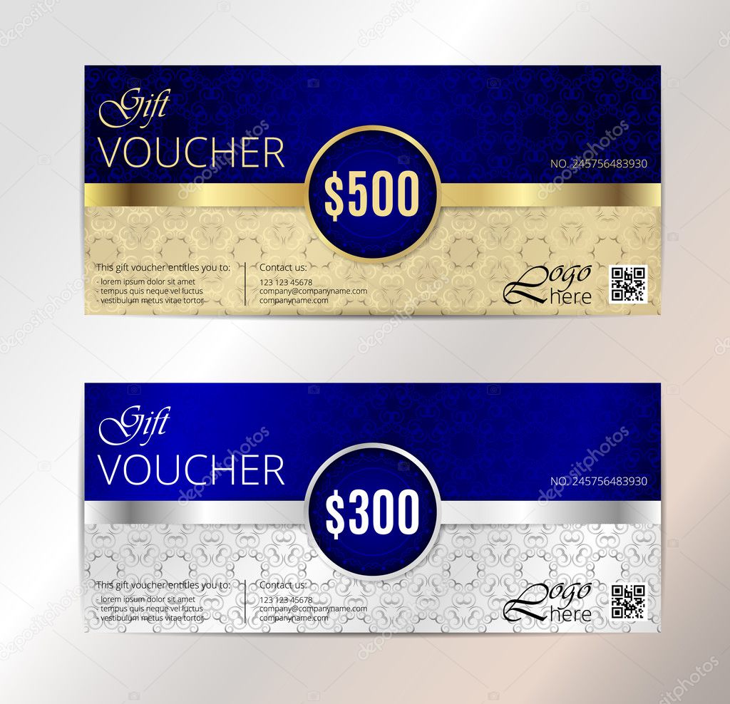 Gold VIP Club Card. Voucher or gift certificate template.