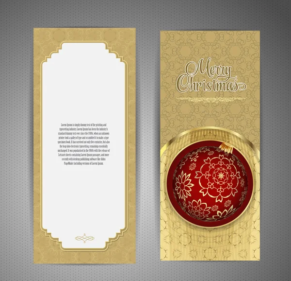 Πολυτελή κάρτα με Χριστουγεννιάτικη μπάλα. Διάνυσμα — Διανυσματικό Αρχείο
