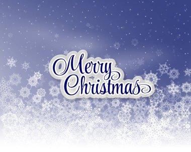 Merry christmas harfleri karlı arka plan vintage kartpostal günü kar ile kaplı
