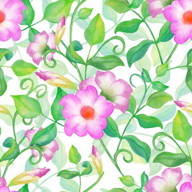 Suluboya bahar Çiçek Bahçe seamless modeli