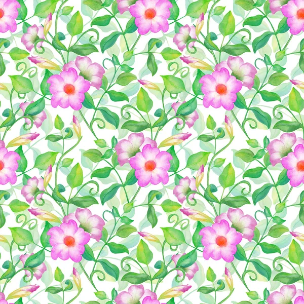 Primavera aquarela floral jardim sem costura padrão — Fotografia de Stock