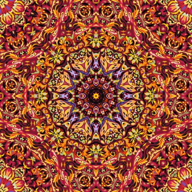 Festival sanat sorunsuz mandala desen. Etnik geometrik Yazdır. Renkli çerçeve arka plan