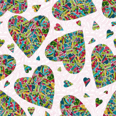 Kalpli El Çizimi Kusursuz Desen.