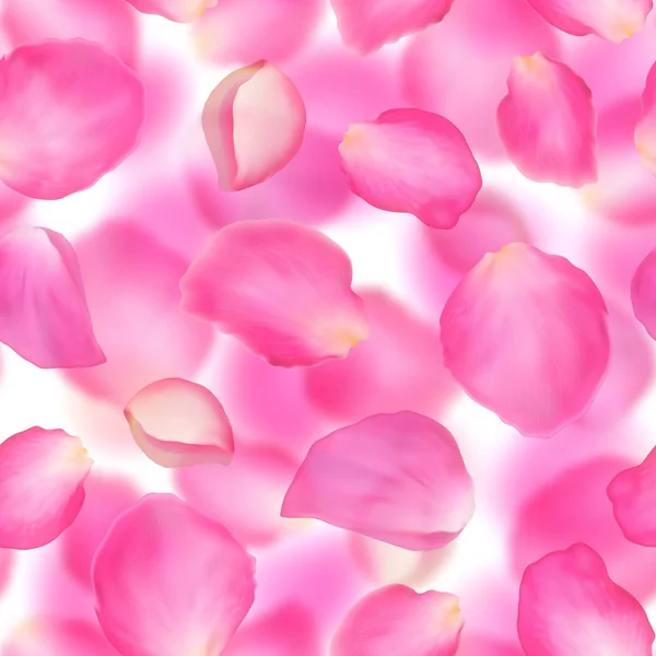Wzór: płatki różowe kwiaty. Imitacja akwarela. — Wektor stockowy