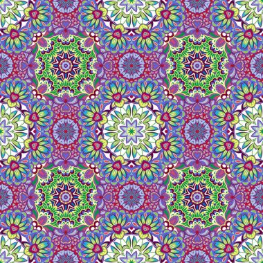 Dekoratif yuvarlak Fas seamless modeli. Şark geleneksel süs. Oryantal motif. Düz. Fas kiremit.