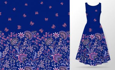 Çiçeksiz desenli desenli şal desenli süs. Asya tekstil biçiminde vektör illüstrasyonu