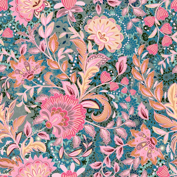 Απίστευτα όμορφο, ζουμερά, φωτεινό, διάνυσμα μοτίβο με απαλό ροζ φαντασία λουλούδια. Ιδανικό για υφάσματα, υφάσματα, εκτυπώσεις και αξεσουάρ. — Διανυσματικό Αρχείο