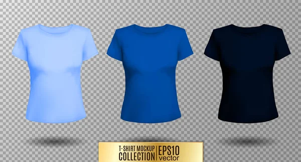 Ensemble de gabarits T-shirt homme et femme, illustration réaliste vetor gradient mesh eps10 . — Image vectorielle