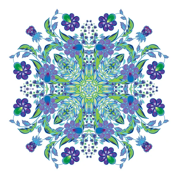 Design für quadratische Tasche, Schal, Textil. Paisley Blumenmuster. buntes Paisley-Ornament — Stockvektor