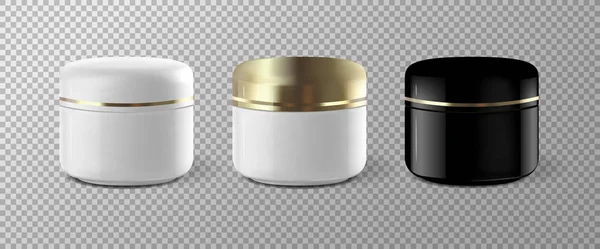 Realistische cosmetische crème Container sjabloon Mock Up instellen. Vectorillustratie Eps10. — Stockvector
