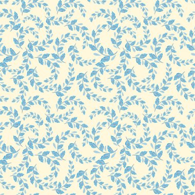 Yinelenen bir desen küçük yaprak. Ülke stil Pamuk kumaşlar için parmak izi. El çizim çiçek vektör