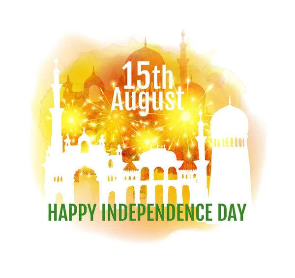 Ινδία ημέρα ανεξαρτησίας χαιρετισμό εικονογράφηση. Διάνυσμα — Διανυσματικό Αρχείο