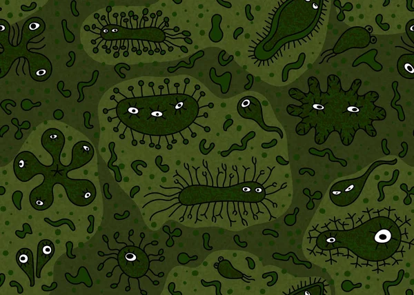 Ручной рисунок бесшовной бактерии . — стоковое фото
