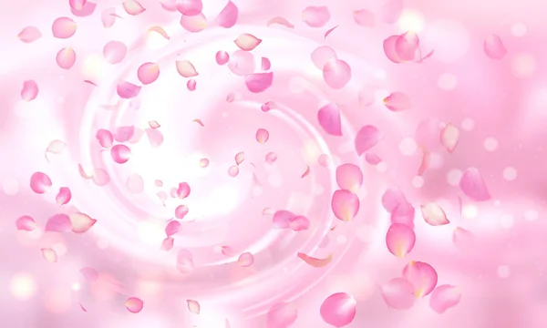 矢量微妙背景爱上粉色玫瑰花瓣 — 图库矢量图片