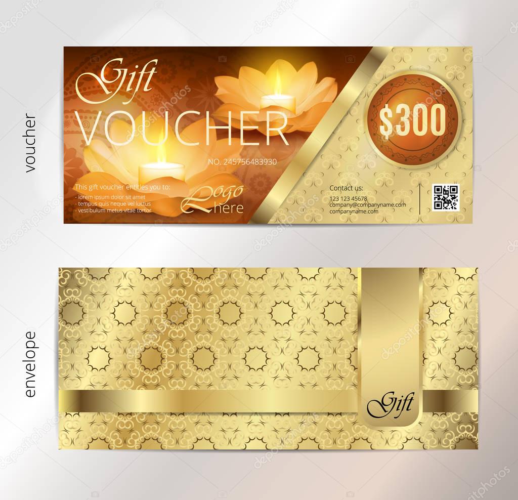 Luxury golden and gift voucher for festival of diwali celebration