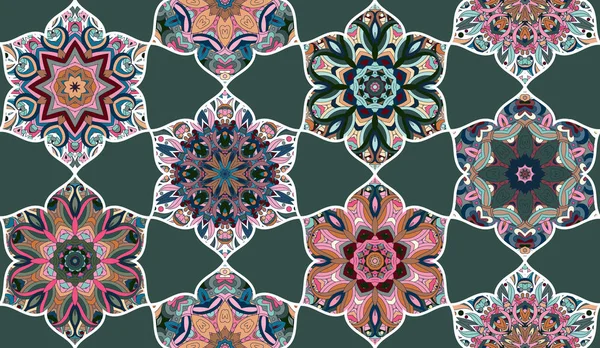 Mosaic sömlösa mönster. Abstrakta vector bakgrund. Tapeter, tyg, textil, omslagspapper. — Stock vektor