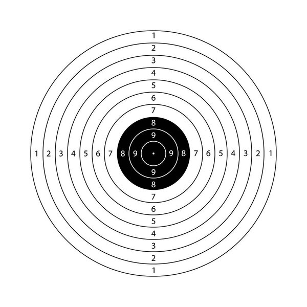 Blank template for sport target shooting competition. Shooting range target template.